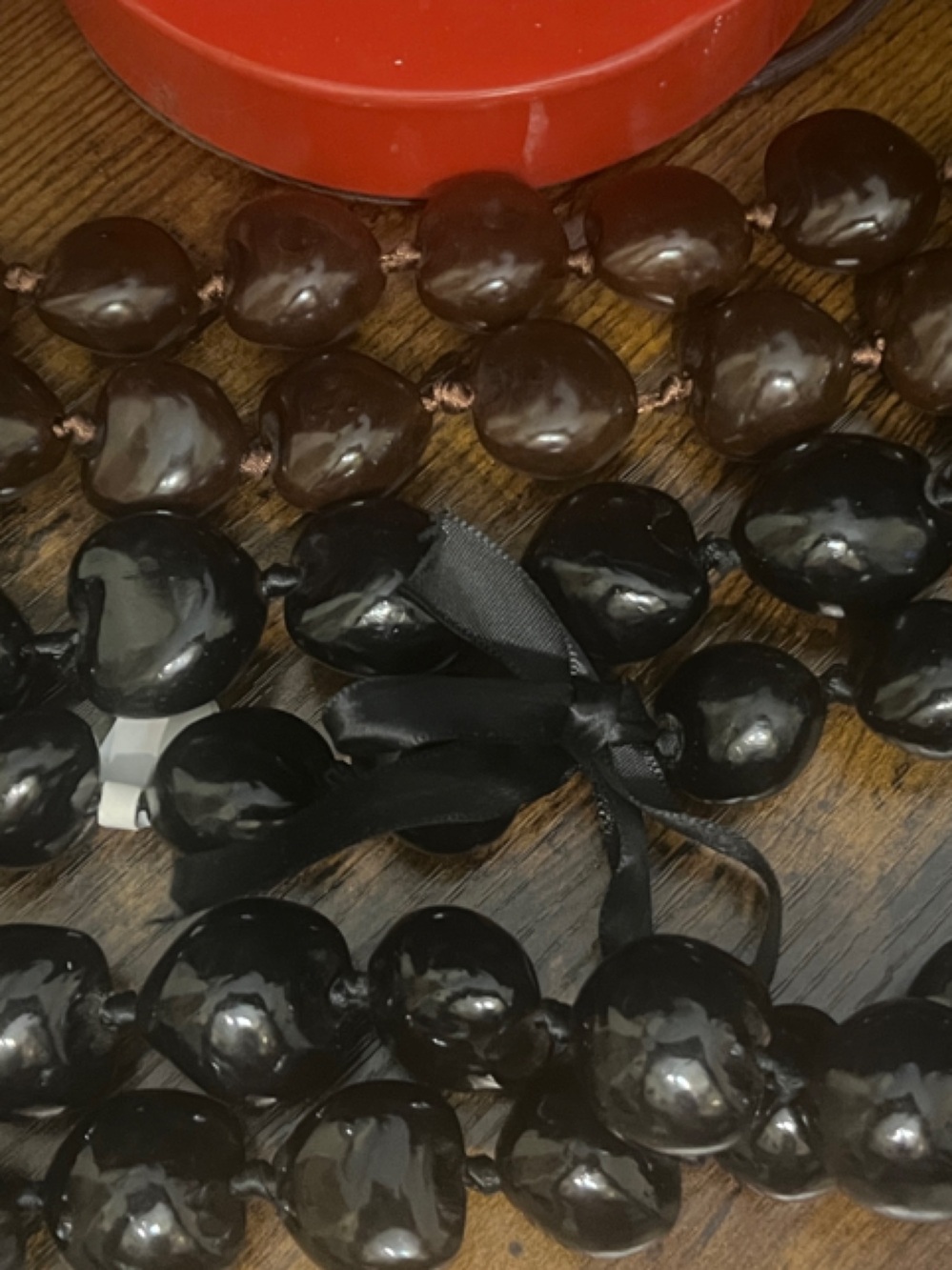 Hawaiian Kukui Nut Lei Necklaces 3 pcs